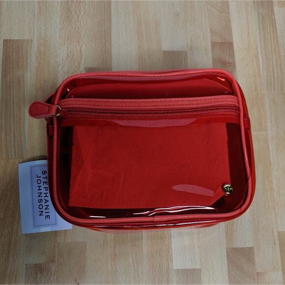 Stephanie Johnson Camera Crossbody Bag Red Translucent New - Picture 2 of 8